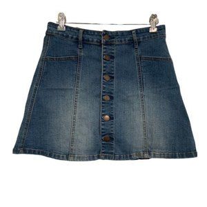 Brand: American Rag Womens Size 7 Button Up Skirt ALine Denim Pockets